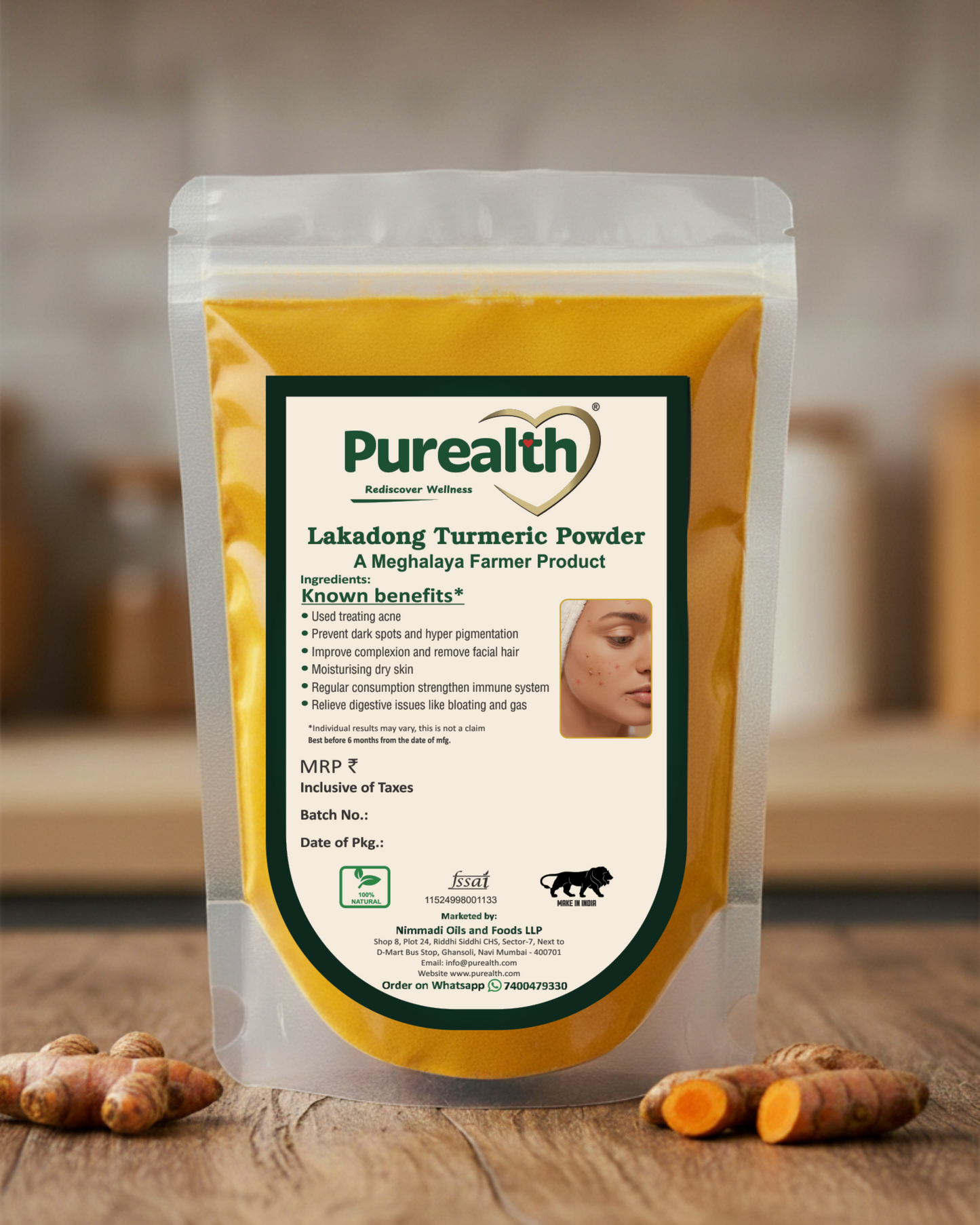 Purealth Lakadong Turmeric Powder